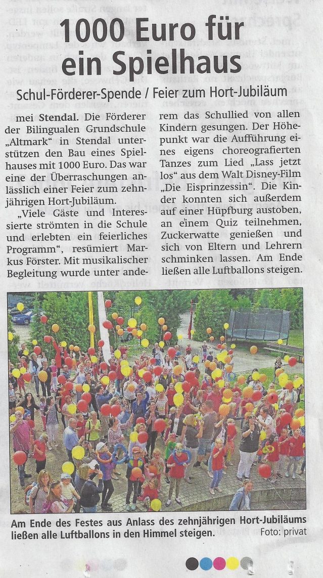 AltmarkZeitung 08.06.2016 Bilinguale Grundschule